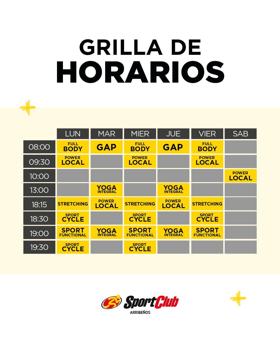 horarios Sportclub